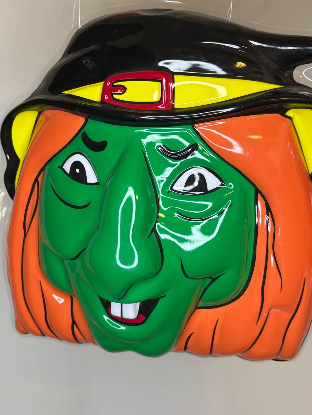 Vintage Halloween Plastic Wicked Witch Face Porch Light Cover Plastic NWT